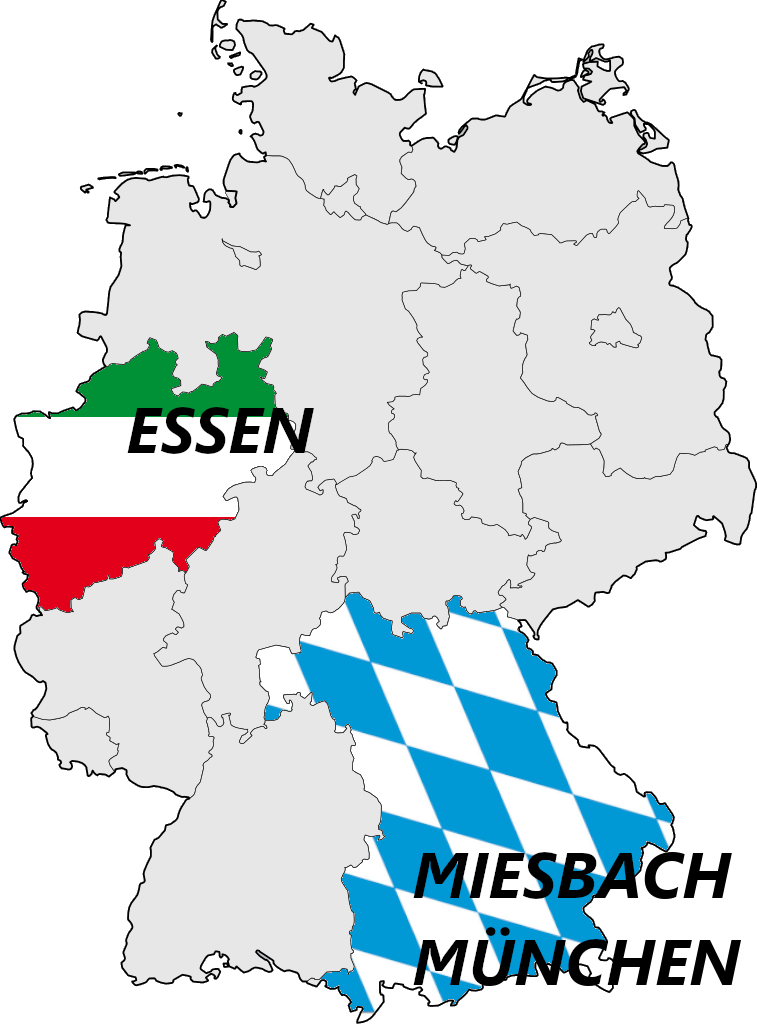 Unsere Standorte in Essen, München und Miesbach
